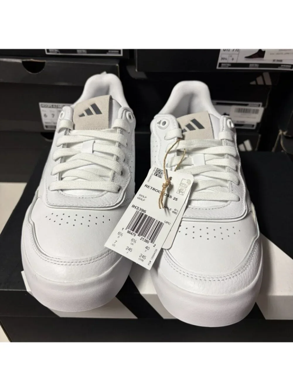 Adidas Mens Retrocross 25 Spikeless Golf Shoes Size 7 M White/Gum - IH3396 - Picture 3 of 8
